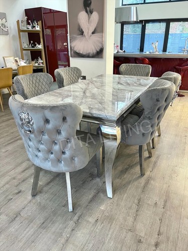 Marble dining table - dining, button