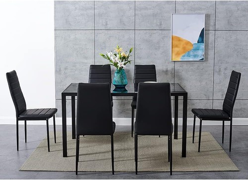 Square dining table - with, 4