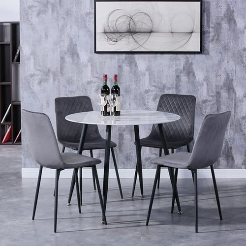 Marble dining table and 4 - dining,