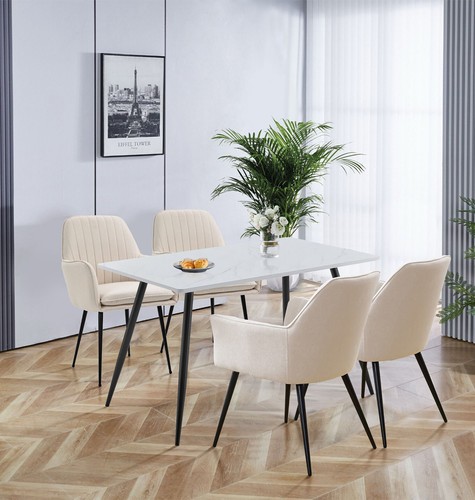 Dining table set white - table,