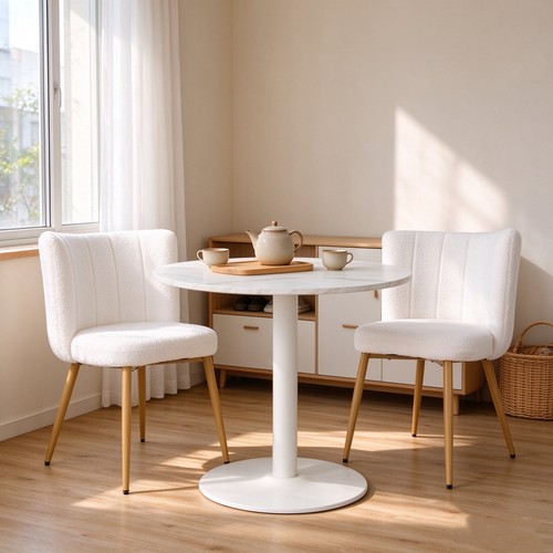 Round marble dining - dining, table