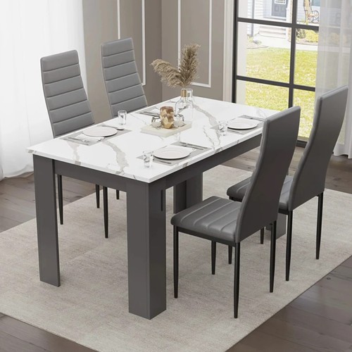White marble seater dining - 4,