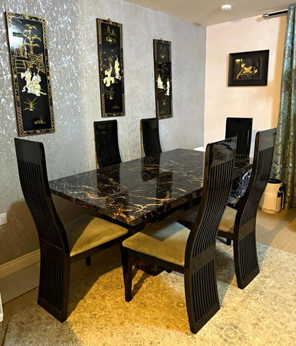 Gloss black marble - black,