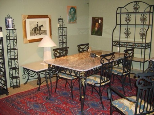 Marble dining table and chairs - marble,