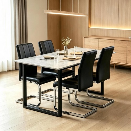 Marble effect wooden dining - marble,