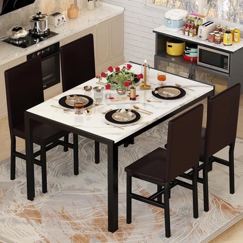 Piece faux marble dining - faux,