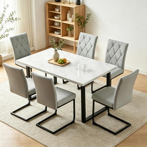 Marble effect wooden - effect, table