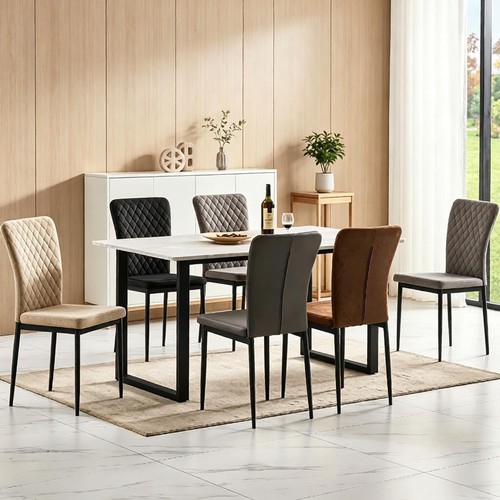 Marble effect dining table - marble,