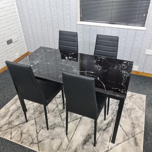 Black dining table - dining, 4