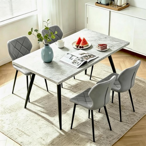 4pcs faux leather dining - faux,