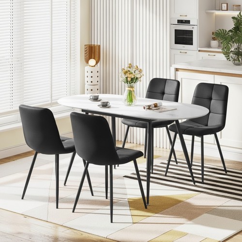 Extendable dining table set - table, 4
