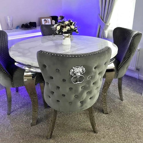 Marble dining table set 4 - marble,