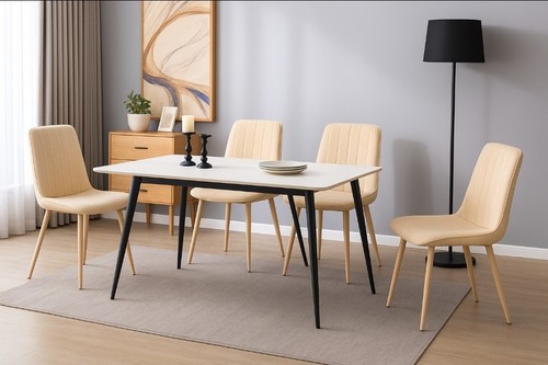 Marble effect dining table - marble-effect,