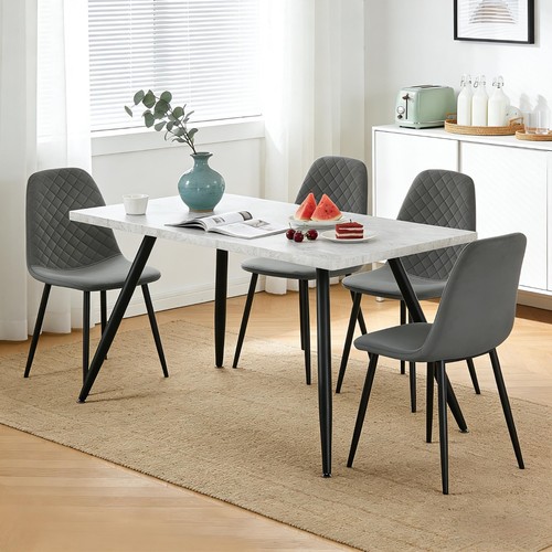 Dining table set grey - set,grey, white