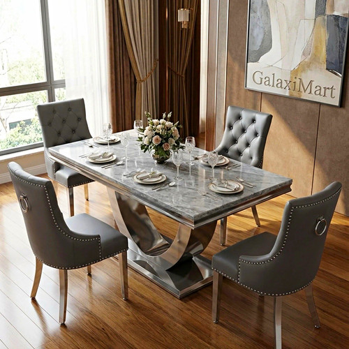 Grey marbled rectangular - marbled,