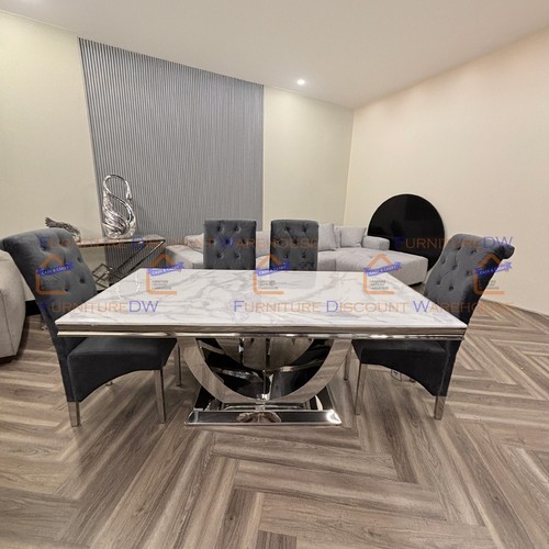 Arial white marble dining - white,